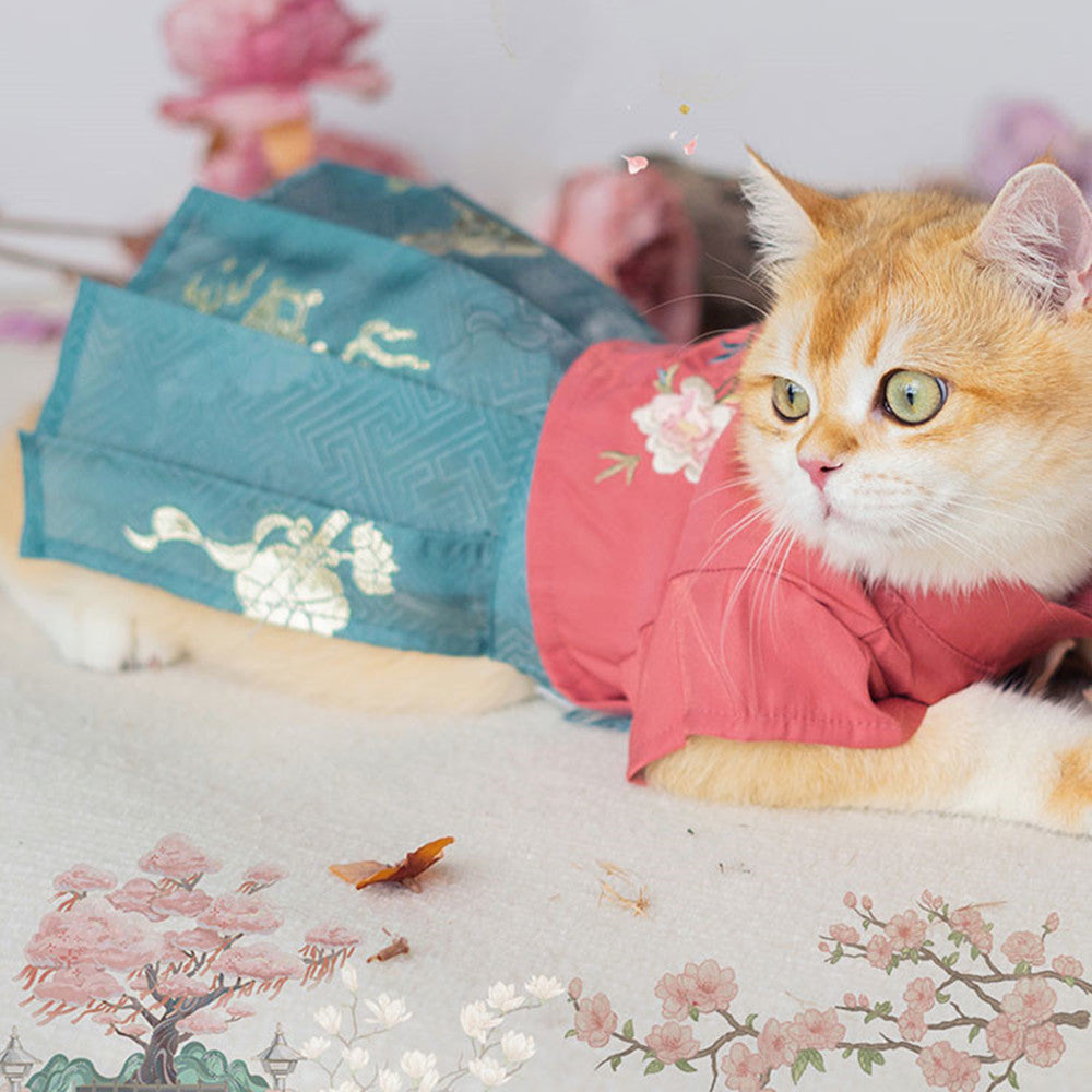 Elevate Your Pet's Style with Pet Hanfu Cat Clothes Dog Skirt